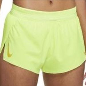 NIKE AEROSWIFT NEON YELLOW SHORTS SIZE MED